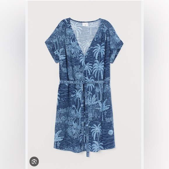H&M x Desmond & Dempsey Tropical Mini Dress - Picture 2 of 7